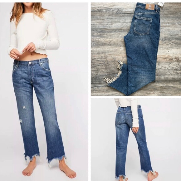 We The Free Denim - We the Free People Denim Maggie Mid Rise Straight Leg Jeans 27 Women New NWT